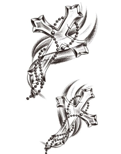 Shrouded Rosary 2 stk Tatoveringer Fake Tattoo