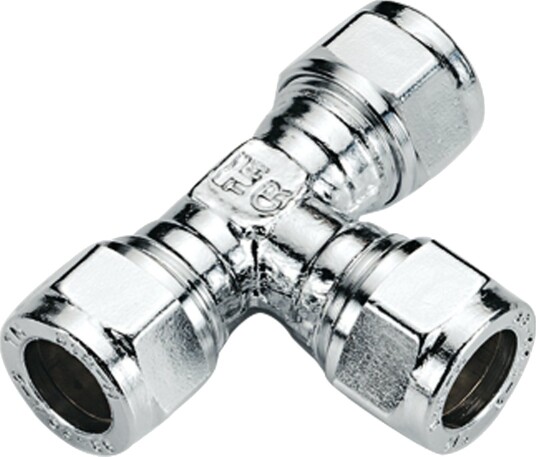 Fonta T-Rør 12mm Forkrommet Pex