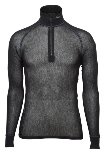 Brynje Wool Thermo Light Zip-polo 3/4 Neck Black L Brynje Wool Thermo Light Zip-polo 3/4 Neck Black L
