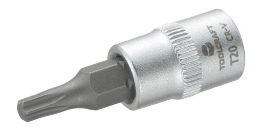 Toolcraft T20 816082 T-Profil Topnøgle-Bit-Indsats T 20 1/4 (6,3 Mm)