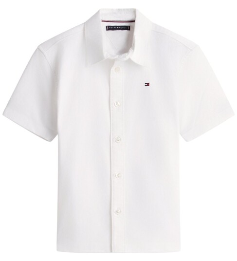 Tommy Hilfiger Stretch Oxford Shirt Ss White 140