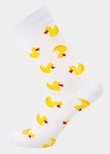 Blount & Pool Tropical Sock White Yellow Duck 41 46 Bomullsstrømper