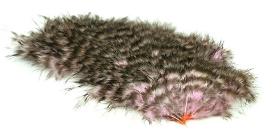 Whiting Mini Bird Fur Grizzly Dyed Shell Pink