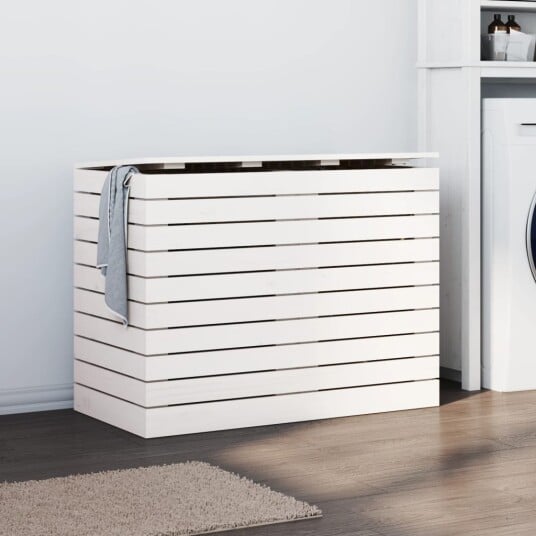  Skittentøyskurv hvit 88,5x44x66 cm heltre furu 8720845433383