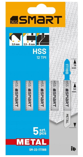 Sagblad For Stikksager. 12Tpi Hss Metall /5Stk/
