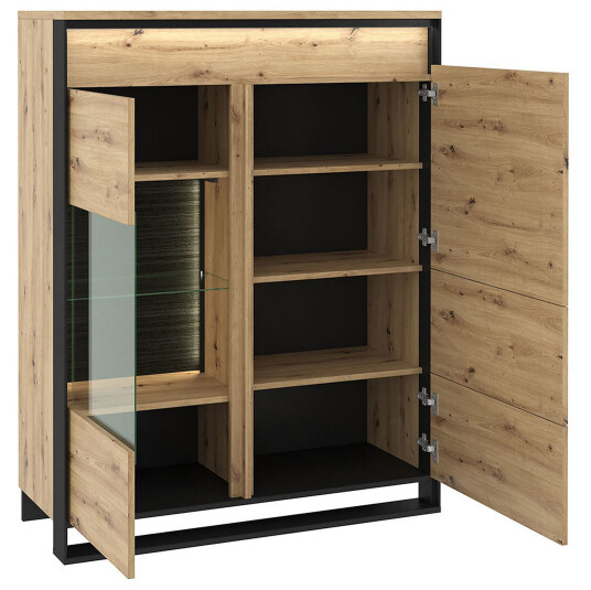 Vitrineskap Quant 41x110 cm Eik/Svart Vitrineskap Quant 41x110 cm Eik/Svart