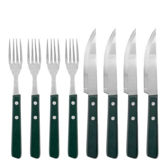 Nicolas Vahé Steak biffkniv og gaffelsett grønn Nicolas Vahé Steak biffkniv og gaffelsett grønn