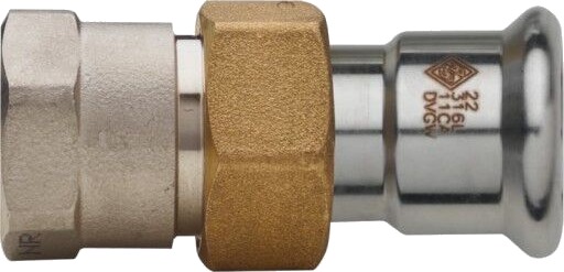 15 x 1/2" TURBO Inox unionspipen/muffe