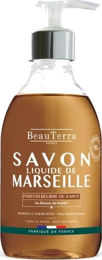 BeauTerra Marseille flytende såpe – sheasmør – 300 ml BeauTerra Marseille flytende såpe – sheasmør – 300 ml