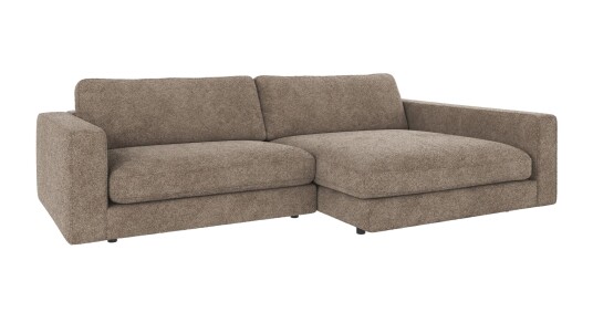 Rowico Home Duncan 3 seters sofa med sjeselong H Mørk beige Anna 6 258 x 150 x 78 cm Beige