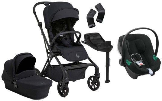 Beemoo Pro Twist Duovogn inkl. Cybex Aton B2 Babybilstol &  Base Coffee Black/Volcano Black