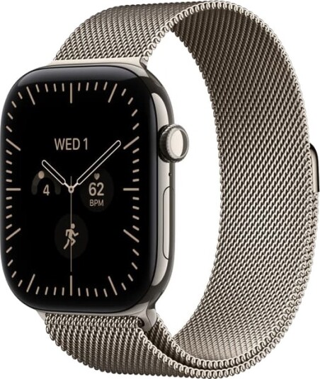 Apple Watch Series 12 46mm CEL (naturlig titan/naturlig Milanese Loop) S/M