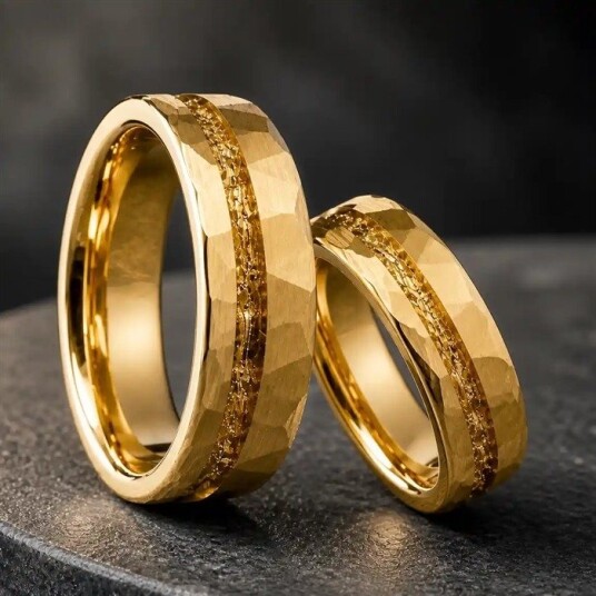 Aurelio PVD forgylt tungstenring i 6 eller 8 mm