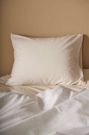 Ellos Home Putetrekk Milly i vasket bomull Beige