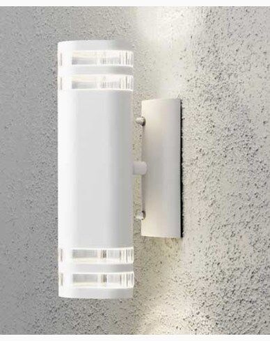 Konstsmide Modena vegglampe opp/ned GU10. 7516-250. Hvit/transparent matt alumin