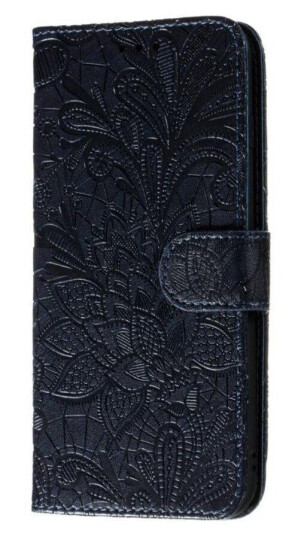INCOVER Samsung Galaxy M11 Blomster Skinn Deksel Med Lommebok - Svart