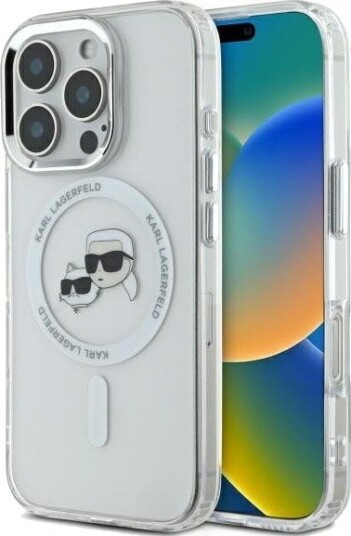 Karl Lagerfeld IML Metal MagSafe Deksel for iPhone 16 Pro Max - Hvit