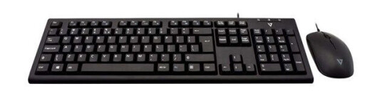 V7 CKU200UK - tastatur og mus-st - UK - Tastatur & Mussett - Engelsk - Storbritannia - Svart