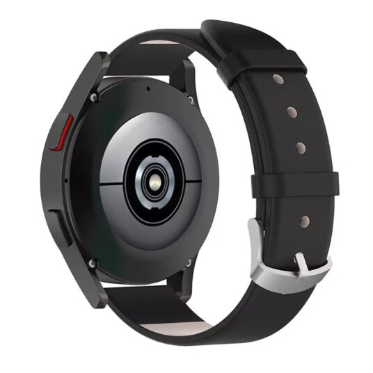 INCOVER Universell stropp for 20mm Smartwatch - Ekte Skinn - Matt Svart