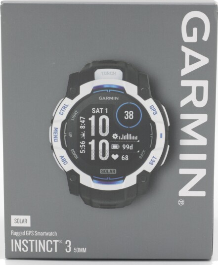 Garmin Instinct 3   50 mm Solar Whitestone With Black/Bolt Blue Silicone Band Whitestone With Black/Bolt Blue Silicone Band one_size