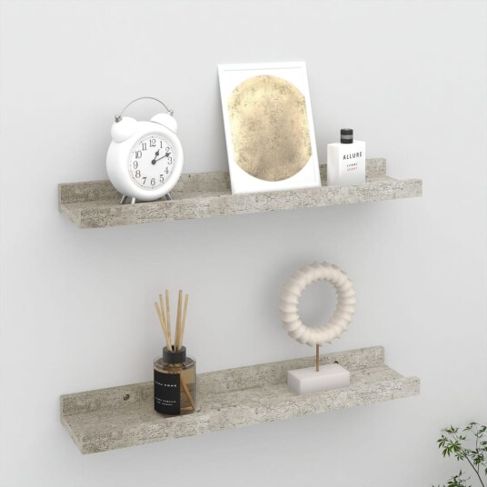 Vegghyller 2 stk betonggrå 40x9x3 cm 8720286418000