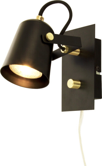 Aneta Lighting Metz Vegglampe Sort Messing 1690623-01-0 1682198-01-0