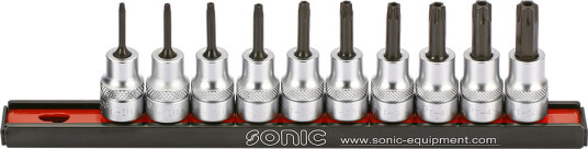 Bitspipesett 3/8 Torx - 10 deler Tamperproof