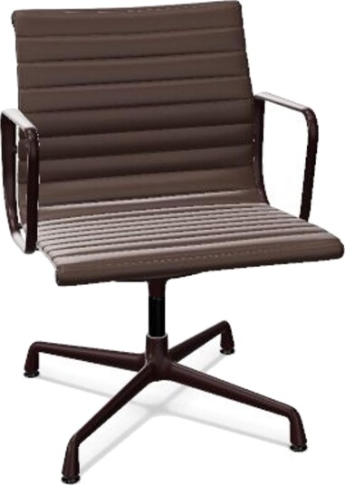 Vitra Aluminium EA 108 Kontorstol Med Sving Brun/Mørk Bordeaux