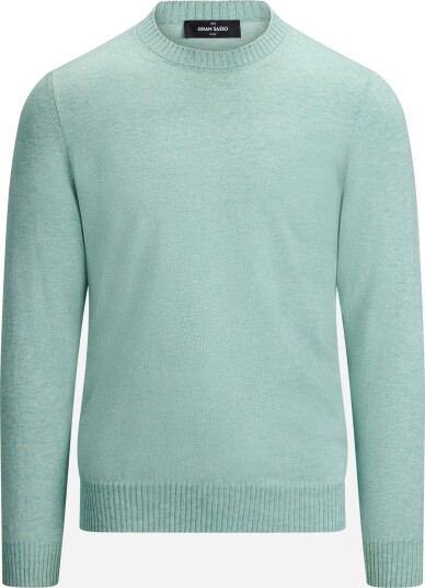 Gran Sasso Crew neck cotton cashmere 56 grønn herre