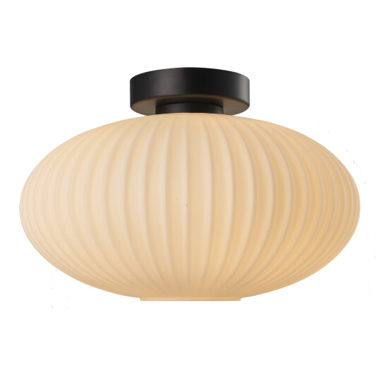 Ms - Belysning Mika taklampe 30 cm - Svart/Opal Ms - Belysning Mika taklampe 30 cm - Svart/Opal
