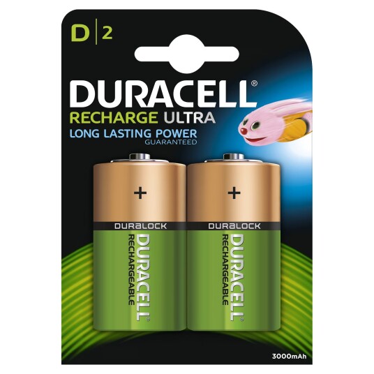 Duracell D Oppladbare Batterier 3000mAh 2 stk - NiMH