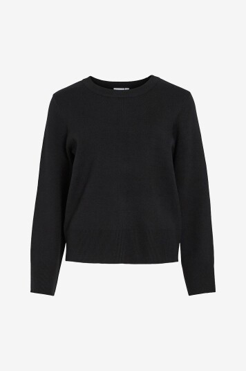 Vila - Genser viCassie O-neck L/S Knit Top - Svart