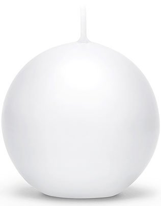 Hvitt Kuleformet Stearinlys 6 cm