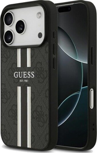 GUESS 4G Printed Stripes MagSafe case for iPhone 17 Pro - black
