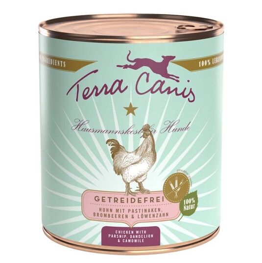 Terra Canis Kornfritt 6 X 800 G Kylling Med Pastinakk Løvetann Og Bjørnebær
