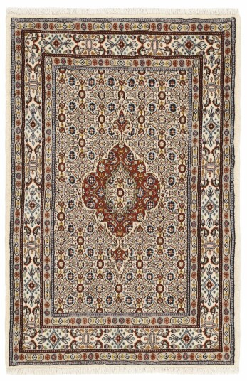 Håndknyttet. Opphav: Persia Moud Mahi Teppe 81x120