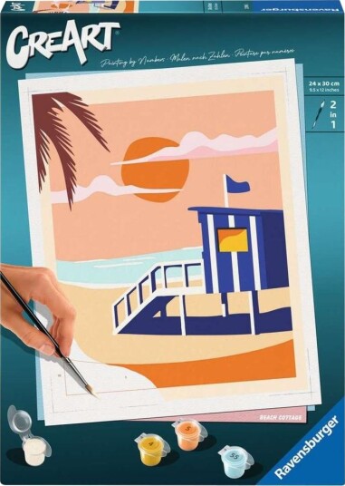 Ravensburger CreArt Mal Etter Tall Sett Strandhytte Ravensburger CreArt Mal Etter Tall Sett Strandhytte