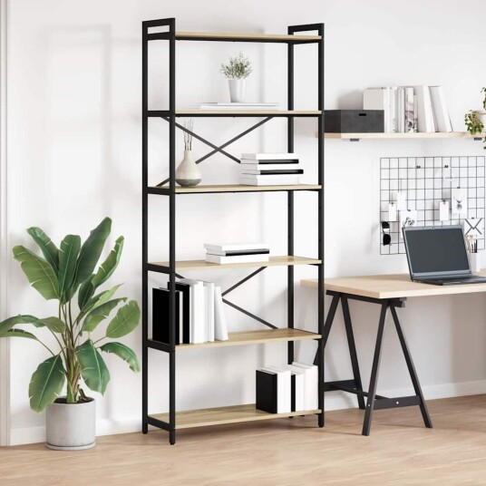  Bokhylle Sonoma eik 80 x 30 x 188 cm Konstruert tre