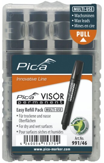 Pica Marker Visor Refillsett til permanent merkepenn   Svart