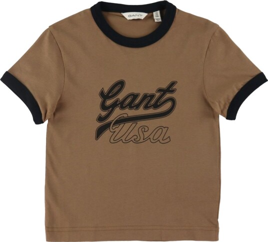GANT T skjorte Beskåret Cocoa Brown GANT 11 12 år 146 152 T skjorte Brun