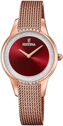 Festina Dameklokke F20496 1 Rød/Rose gulltonet stål Ø30 mm Festina Dameklokke F20496 1 Rød/Rose gulltonet stål Ø30 mm