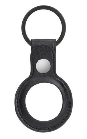 Onsala Kunstskinn Holder for Apple AirTag med Nøkkelring - Svart