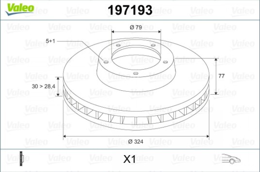 Bremseskive VALEO 197193
