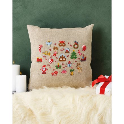 Permin Broderisett Ho ho ho 40x40cm