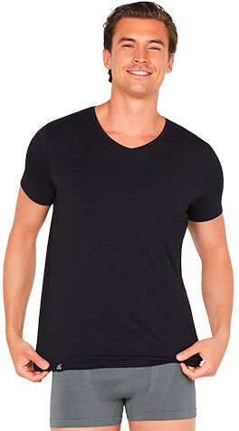 Boody Men´s V-neck T-shirt Sort   Str. S