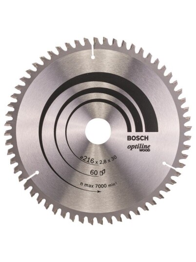 Bosch Optiline Wood 216 mm Sirkelsagblad 60 Tenner for Tre