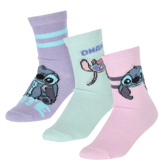 Lilo And Stitch Disney's Sokker 3 pk 27/30 Barn Rosa/Lilla