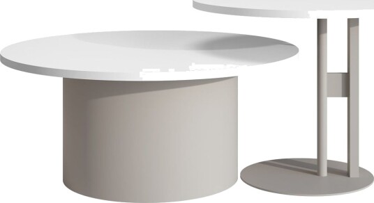 Lorvyn Sett med bord rundt 58/75 cm - Beige, hvit