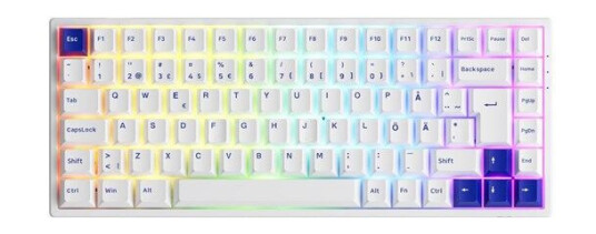 Akko 3084B Blue/White CS Jelly Purple - ND - Gamingtastatur - Nordisk - Hvit