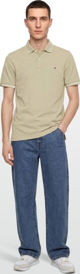Tommy Hilfiger Stripe Undercllr Pique Reg Polo Khaki green XXL